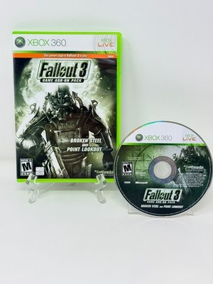 Fallout 3 Game Add-on Pack Broken Steel Point Lookout Xbox 360 No Manual Tested