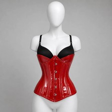 Under Bust Corset RED pvc Corset Waist Training Underbust PVC Corset Cincher
