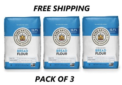 King Arthur Bread Flour 5 lb Pack of 3 Baking Flour