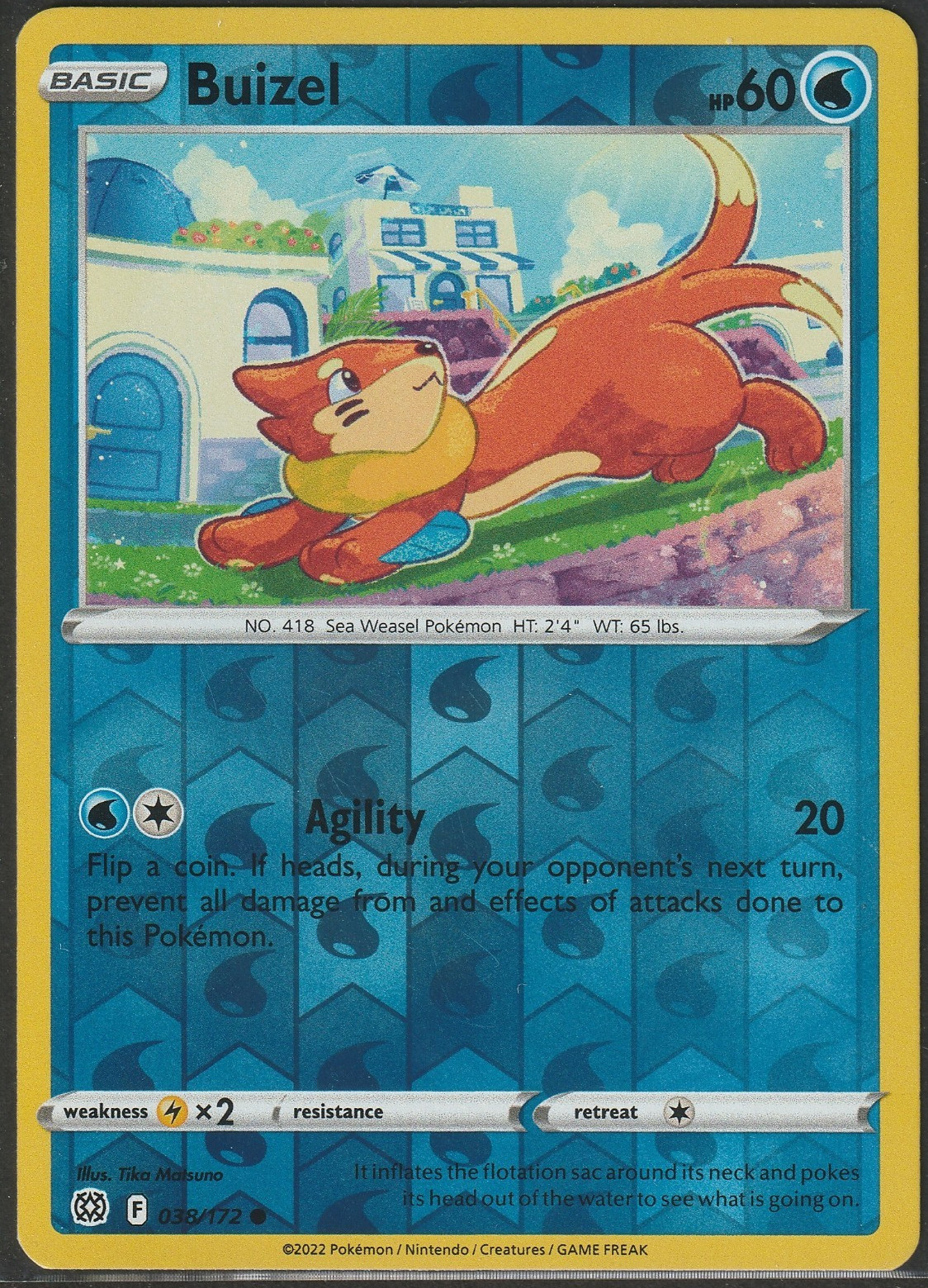 Buizel #038/172 Reverse Holo 2022 Pokemon Brilliant Stars NM