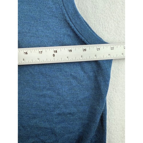 Brooks Brothers Mens Vest L Blue Italian Yarn Quarter Zip Sleeveless Sweater - Picture 2 of 5
