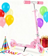 Scooter for Kids 2 Light Up Wheels Adjustable Handlebar Foldable for Girls Boys