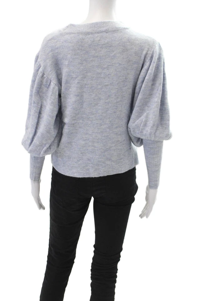 Suéter Pullover Para Mujer Line And Dot Cuello Redondo Mangas Largas Azul Talla XS Foto 3 de 4