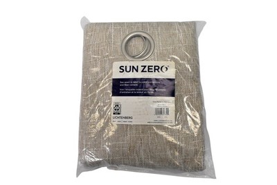 Sun Zero Lichtenberg Curtain Panel Grommet Top 40''x96'' Beige Textured Window