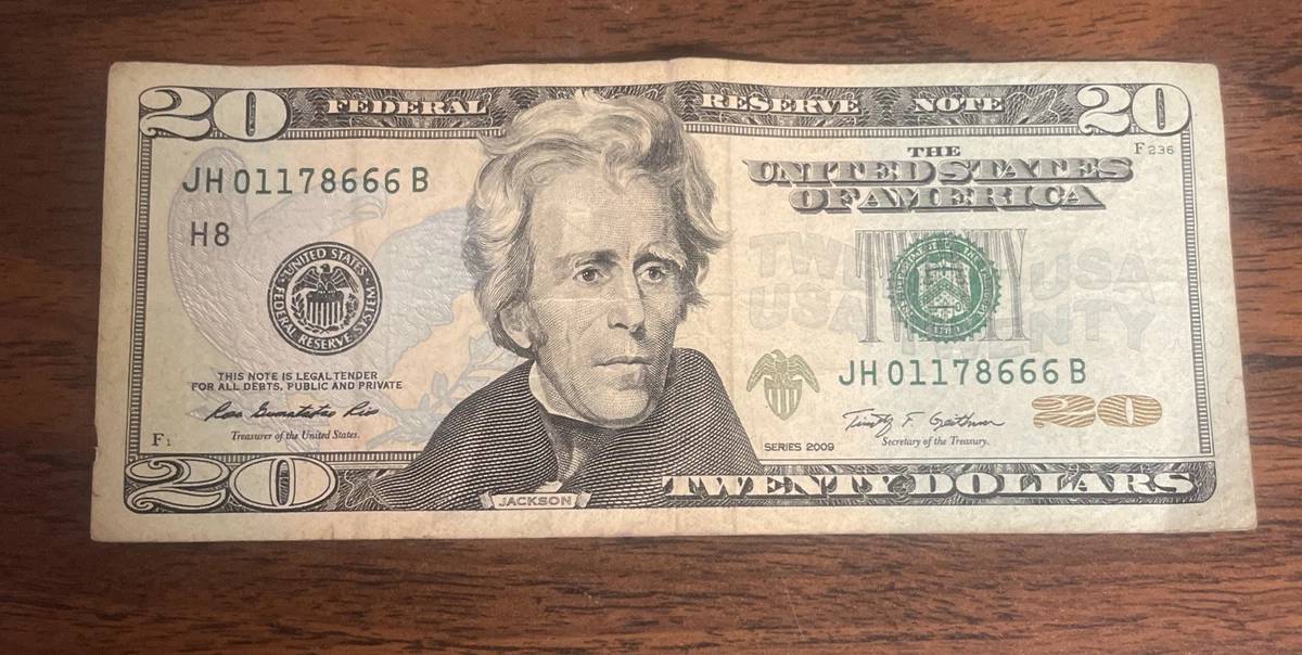 アメリカ 20ドル札‼️旧紙幣‼️SERIES 2009‼️外国紙幣 25+ Circulated $20 2009 US Federal Reserve Small Notes for sale