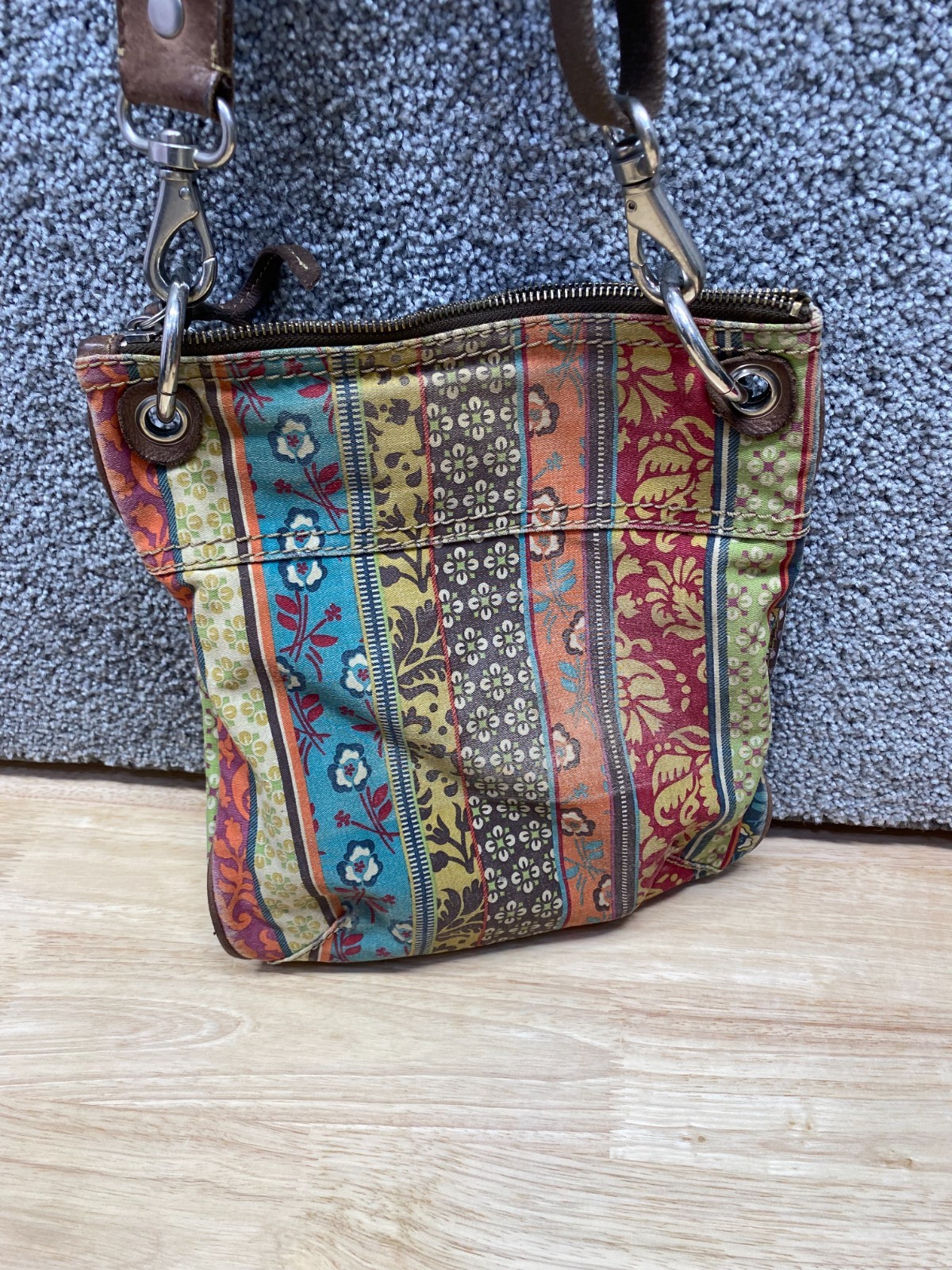 Fossil Patchwork Canvas Crossbody Bag Multicolor … - image 3