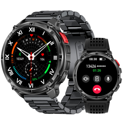 Smart Watch für Android iOS mit Fitness LED Taschenlampe Militärsportuhr 1100mAH