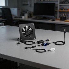 Ventilador USB de aluminio negro 80 mm 12…
