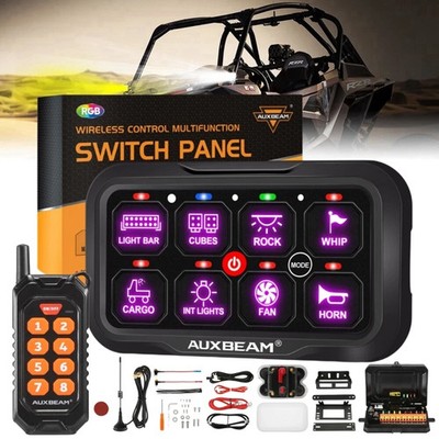 AUXBEAM RC-800 RGB 8 Gang Switch Panel Remote Control LED Light Bar all vehicle