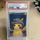 2023 Pokemon SVP EN Pikachu Grey Felt Hat X Van Gogh PSA 9