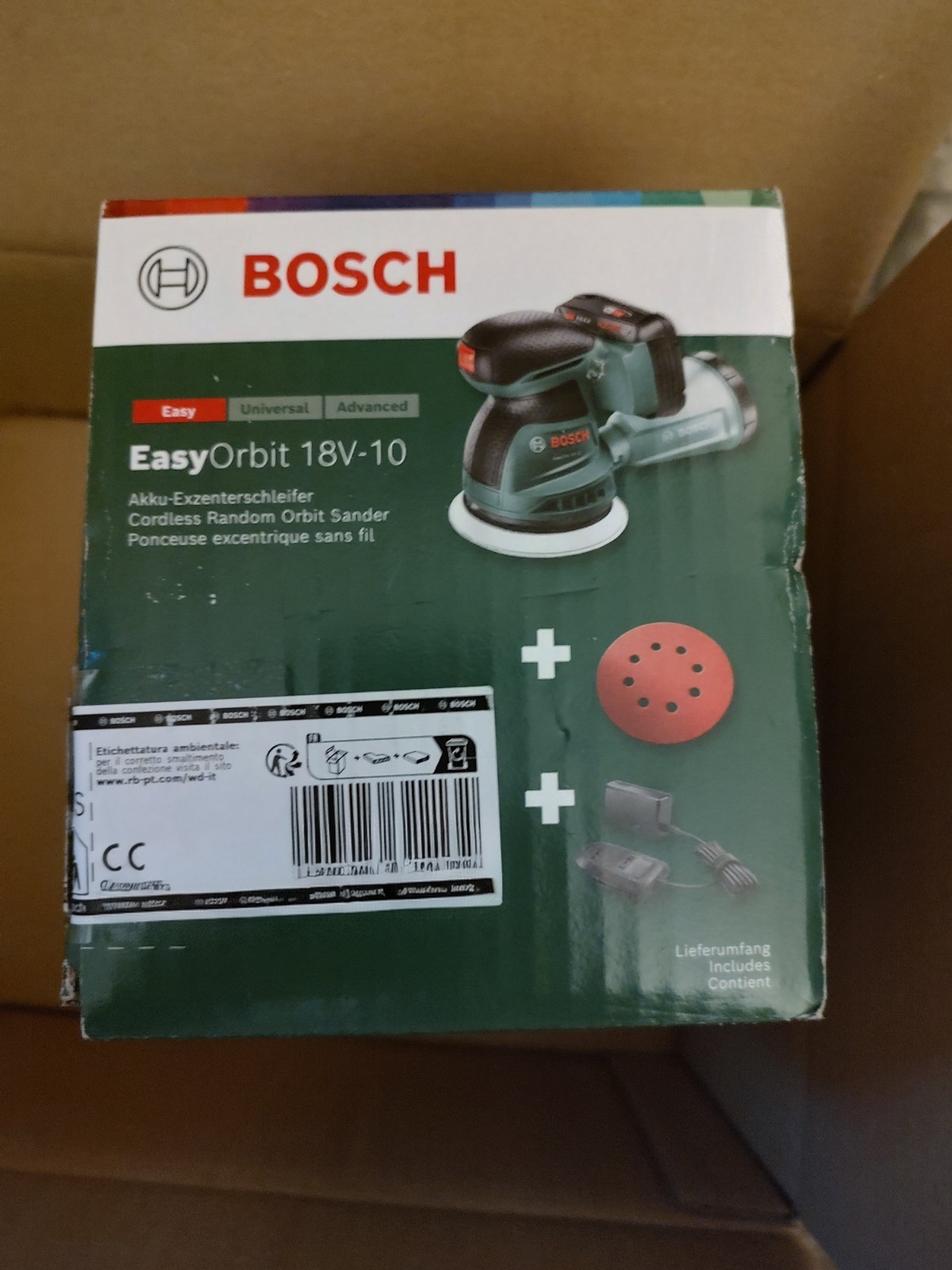 Levigatrice Bosch EasyOrbit 18V-10: Recensione Kit con Batteria 18V
