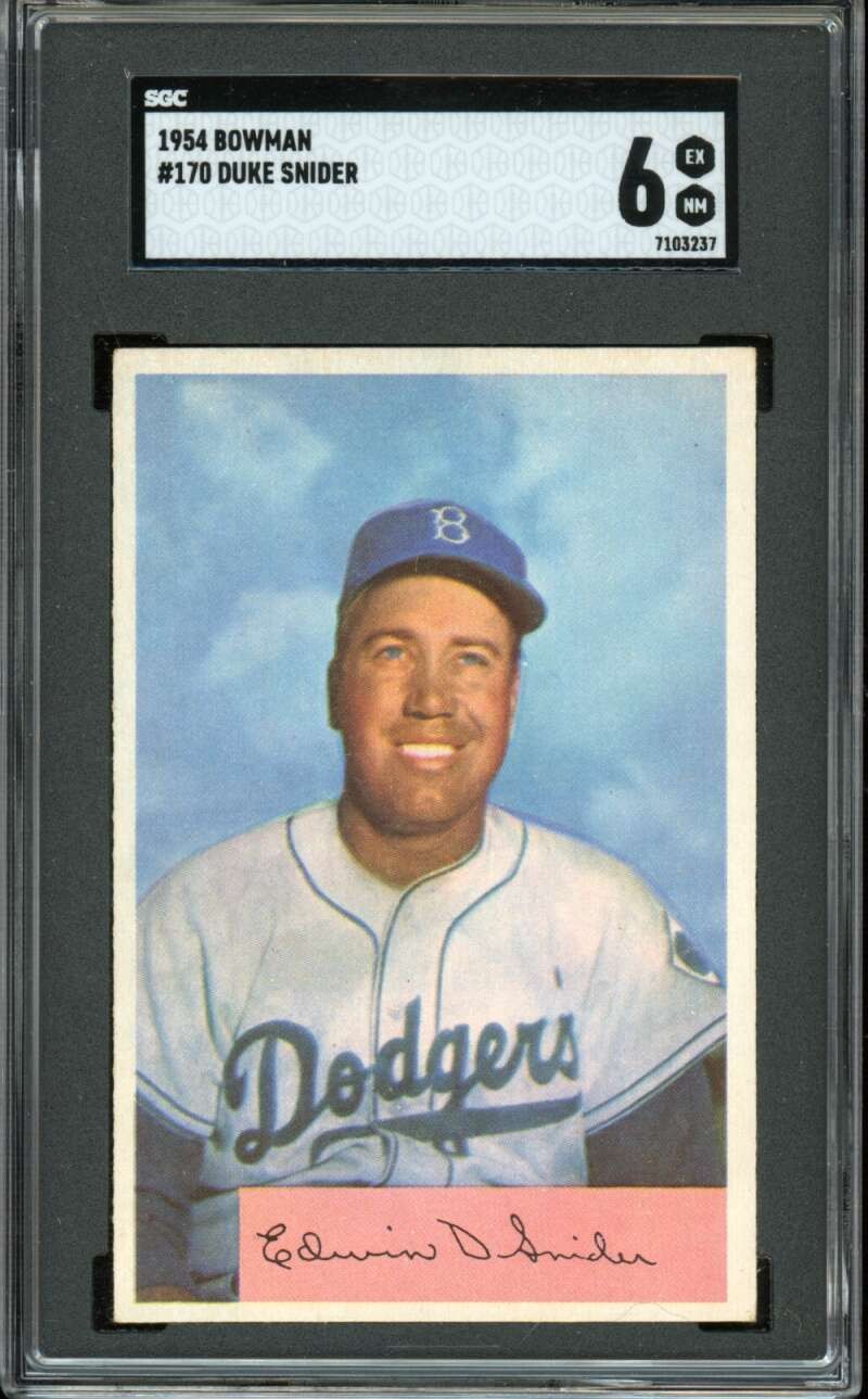 1954 Bowman #170 Duke Snider Dodgers HOF SGC 6 EX-NM