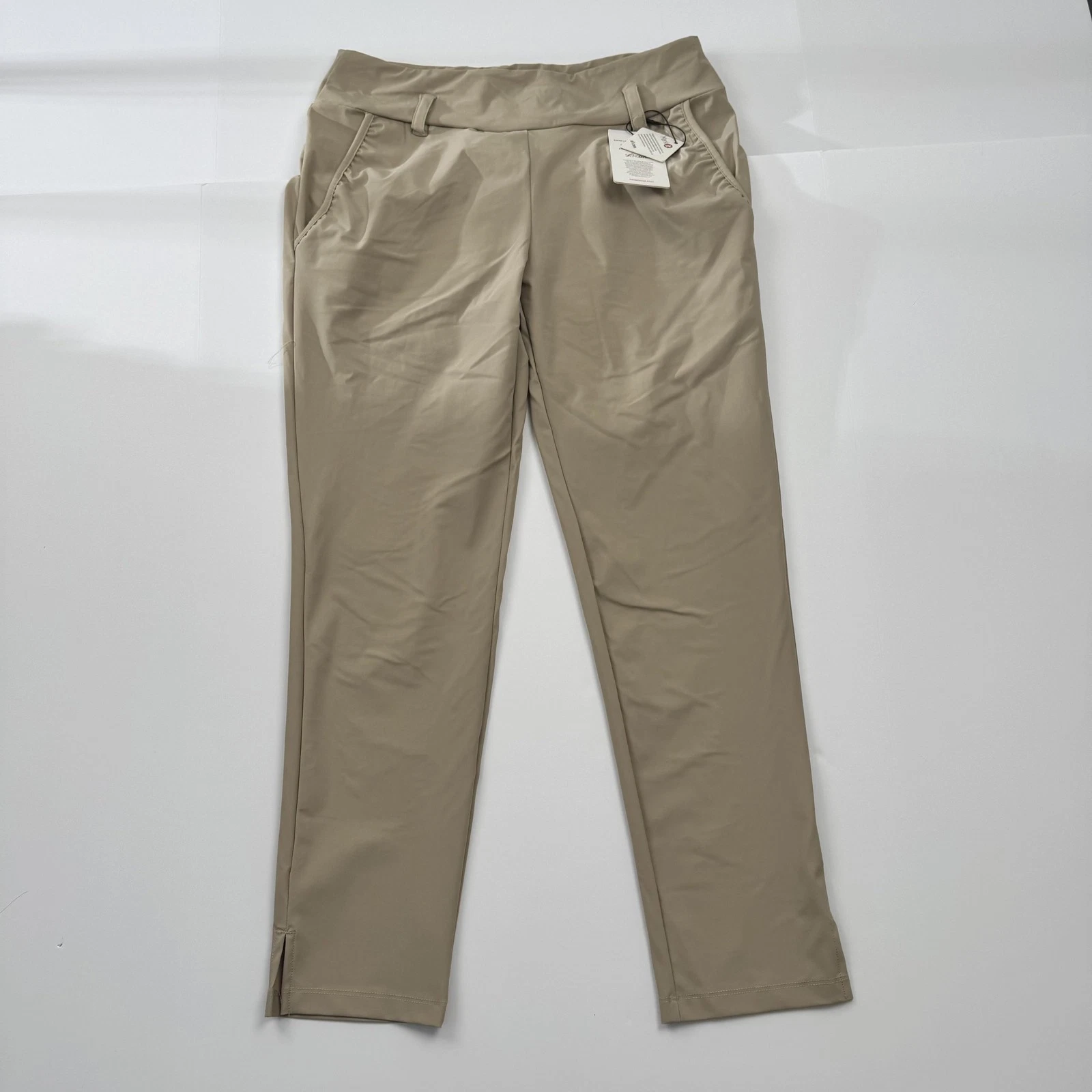 SwingDish Pants Womens Medium (30x26) Khaki Safari Linda Mosaico Skinny Golf