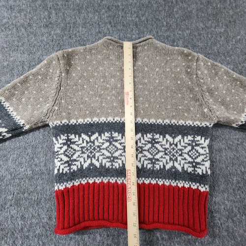Vtg Eddie Bauer Sweater Womens Medium Wool Fair Isle Nordic Cardigan Australia - Picture 15 of 17