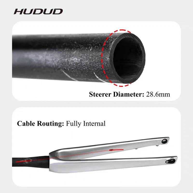 700C Carbon Road Hard Fork Disc Brake Fully Internal Cable Routing Rigid Fork - Image 3 of 4