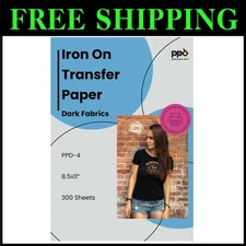 Bulk Pack 300 Sheets 8.5x11" Dark Fabric Heat Transfer Paper