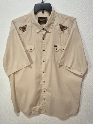 Howler Bros Men's Gold 2XL  Tiger Moth Crosscut Pearl Snap Shortsleeve Shirt