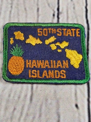 VTG 50th State Hawaiian Islands Patch Pineapple Hawaii Souvenir Travel Embroider