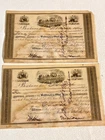 2 - 1853 Baltimore & Ohio Railroad Co. Stock Certificates w/ Tom Thumb Vignette