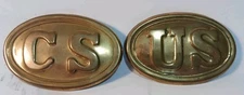 Civil War US & Confederate State Belt Buckles Lead Filled Vintage Reproduction??