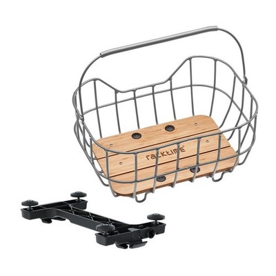 Racktime System Fahrrad Korb Gepäckträger Baskit Breeze 2.0 47x35x24cm Silber