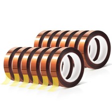 12 Rolls 10mm x16m 52FT Heat Tape High Temperature Heat Resistant Tape