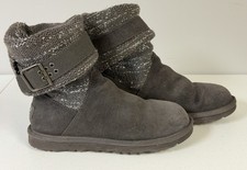 UGG Australia Cambridge Boots Belted Women  s Size 6 Grey Suede Metallic