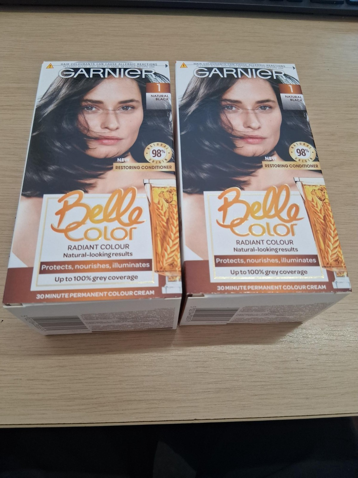 Garnier Belle Color 2 X 1 Natural Black Permanent Hair Dye  JUST £20.99 RARE