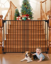 35-55" No Bottom Bar Baby Gates for Stairs, 39" Extra Tall Child Safety Gate ...