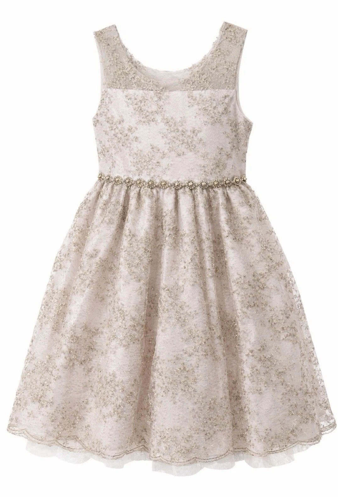 American Princess Girls Size 4 Ivory Gold Floral Fit & Flare Sleeveless Dress
Opens in a new window 