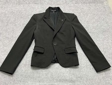 Women's Express Design Studio Blazer Jacket Size 2 Black Single Button