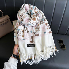 New Winter Warm Cashmere Scarf Women Embroidery Pashmina Blanket Thick Shawl Wra