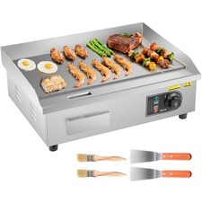VEVOR Plancha Électrique Plaque à Snacker Commerciale 535 x 300 mm 3200 W