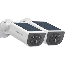 Wansview 2K Solar Security Cameras Wireless Outdoor WiFi Spotlight S1 2 Pack 
