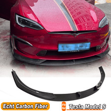 Für Tesla Model S Plaid Carbon Frontlippe Frontansatz Front Stoßstangen Spoiler
