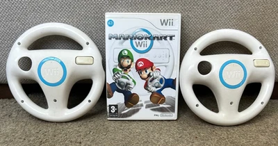 Mario Kart Wii Game Bundle: w/ 2 Official Nintendo Steering Wheels - Tested PAL - Image 1 of 4