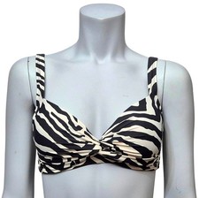 MARKS & SPENCER Ladies Swimwear Black White Zebra Print Bikini Top UPF 50+