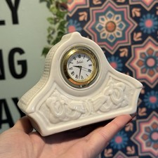 Vintage Belleek Small Mantel Style Clock Blue Mark Battery Operated Ireland