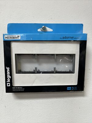 Legrand adorne 3-Gang Decorator/Rocker Wall Plate with Microban, Powder White (1