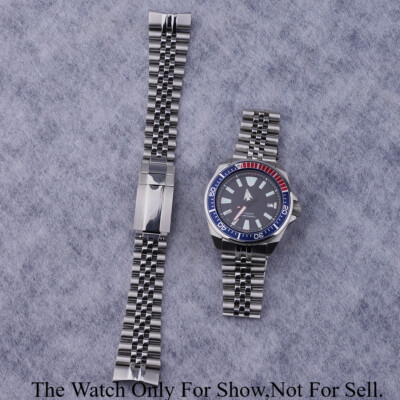 For Seiko Samurai king SRPF79 Silver 22mm Jubilee Curved End WatchBand Bracelets