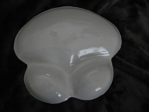 3-Section Chip And Dip Server-Hand Painted, Made in Italy/EXCELLENT CONDITION - Picture 4 of 4