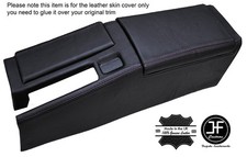 Schwarz Stitch Mittelkonsole & Armlehne Lederbezüge Für Honda Crx Del Sol 92-98