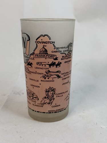 Vintage Kentucky Frosted Souvenir Glass 5" 10 oz - Picture 2 of 2