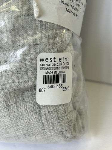 West Elm European Flax Linen Sham (Standard/ Frost Gray Fiber Dye/ 5406458 - Picture 7 of 8