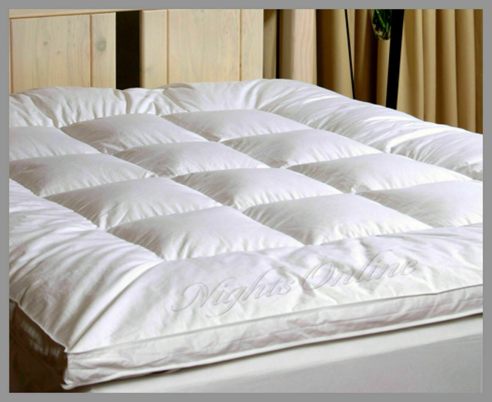 BEST LUXURY GOOSE FEATHER & DOWN MATTRESS TOPPER WHITE , ALL SIZES