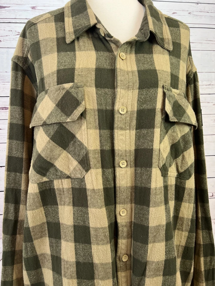 Caterpillar Flannel Shacket Shirt Jacket 2XL Long sleeve button front Pocket Cat - Image 4 of 4