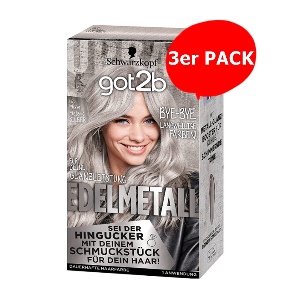 Schwarzkopf Haarfarbe Got2b Edelmetall M70 Moon Metallic Silber  