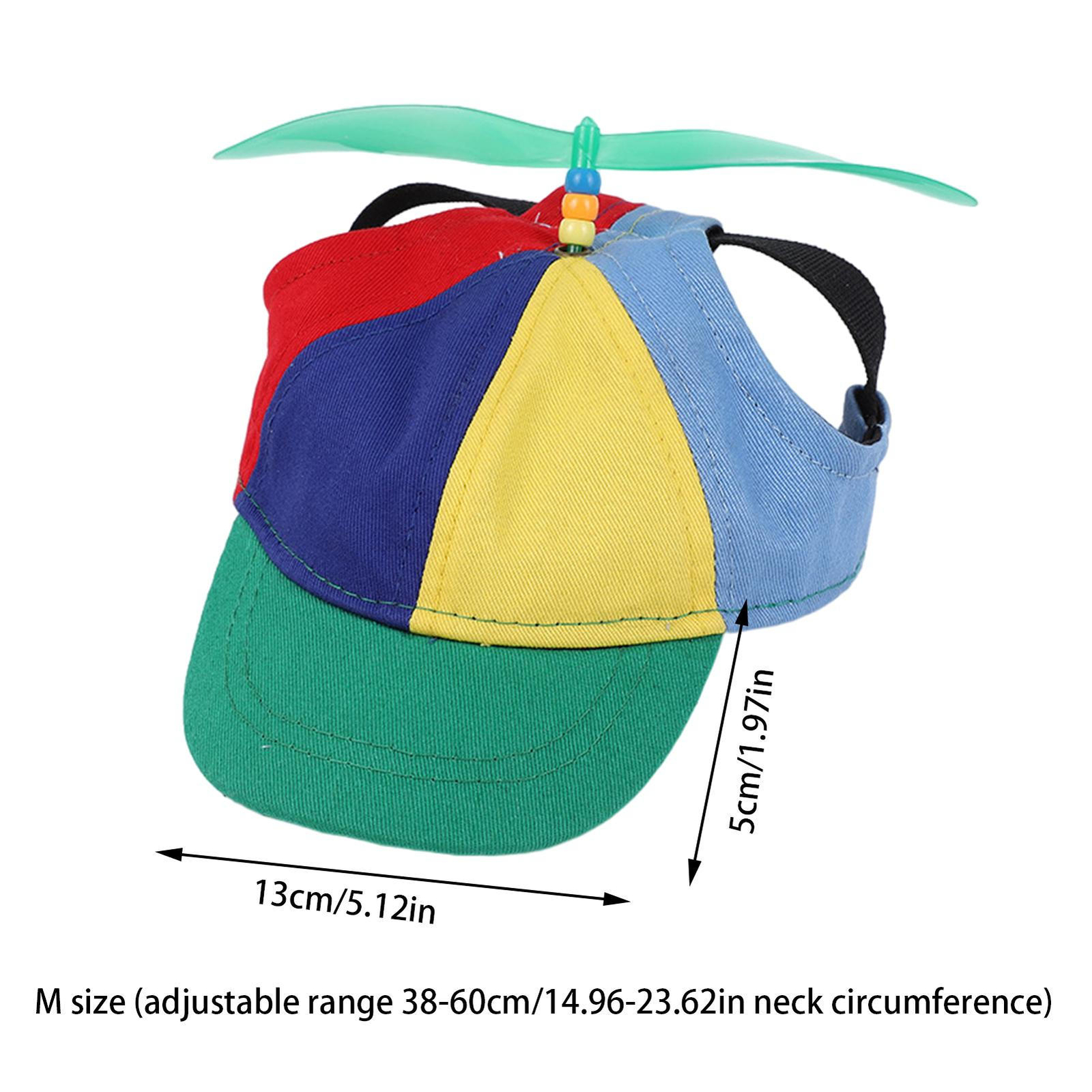 Dog Propeller Hat, Dog Outdoor Sports Hats, Rainbow Helicopter Top Hat