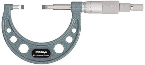 Mitutoyo 122-102 Blade Micrometer, Ratchet Stop, 25-50mm Range, + Free Shipping