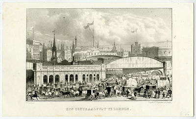 Antiker Druck-CENTRAL-LONDON-WAGEN-Letzte-ca. 1890